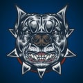 Bulldog head angry vector illustration